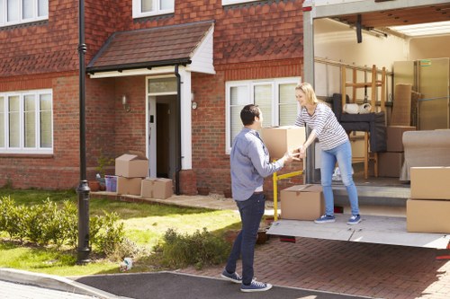 Loaded van with secured items ready for transport